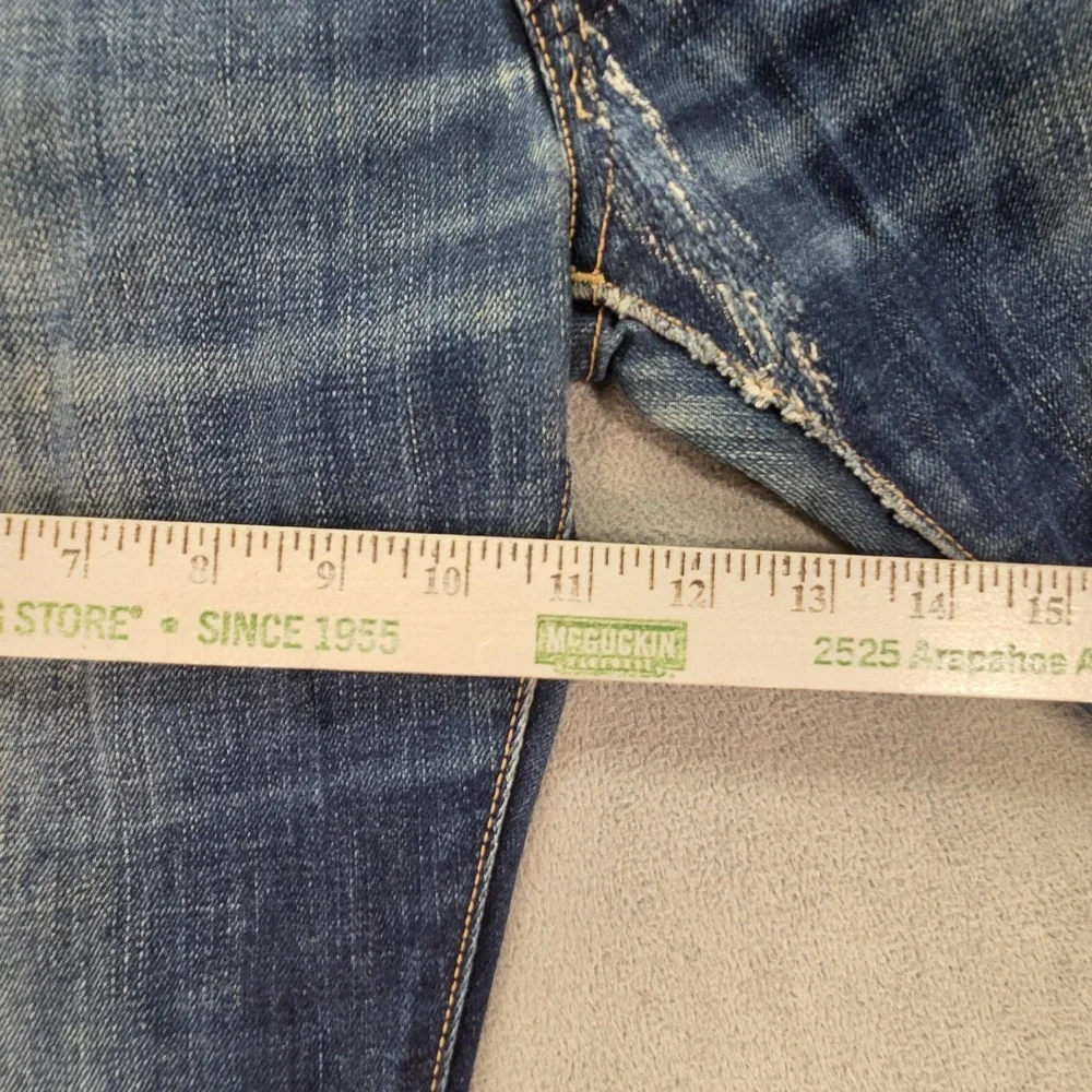 Levis Premium Jeans Mens‎ Selvedge Blue Med Wash Whiskers Fits 31x32